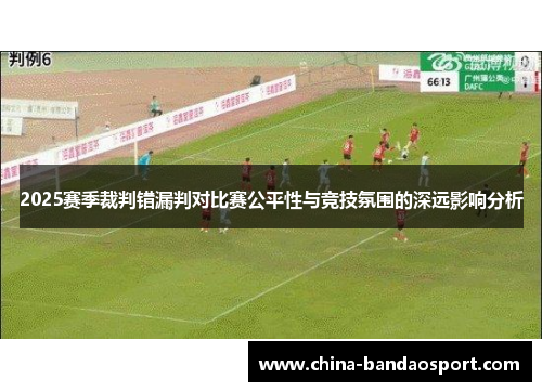2025赛季裁判错漏判对比赛公平性与竞技氛围的深远影响分析